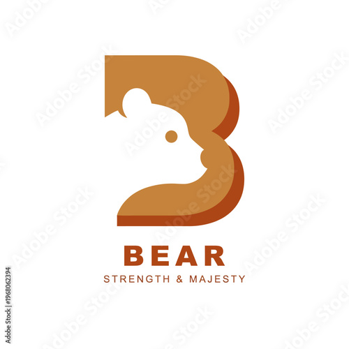 A sleek and minimalistic illustration of a bear, highlighting its strength and majesty, serving as a powerful logo for brands promoting endurance and reliability.