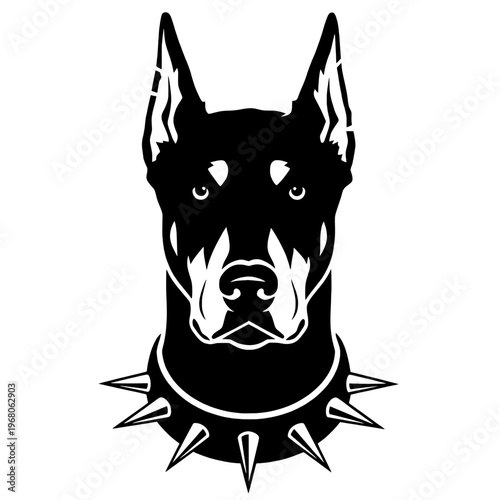 Silhouette of a bloodhound's face