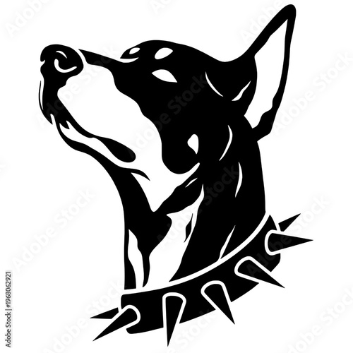 Silhouette portrait of a fierce dog