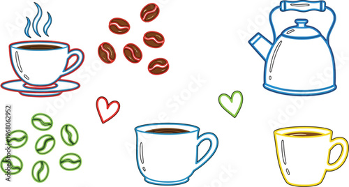 Hand-Drawn Coffee and Tea Collection