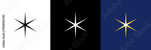 尖ったキラキラ・輝くスパークルアイコンセット（ベクター）