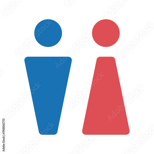 トイレ・お手洗い・男子・女子・シンプルモダンカラーアイコン