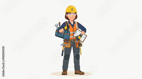 Construction Worker Character Illustration