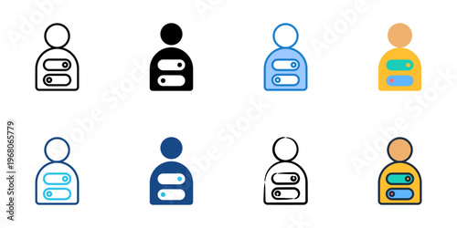 User consent icons set multiple style collection. Editable stroke 
