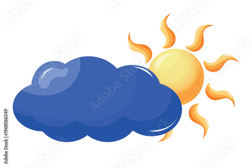 Partly Cloudy Weather Icon for Forecast App Interface