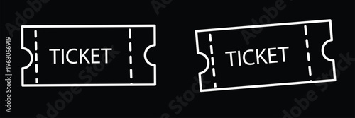 Art & Illustration A collection of line art icons depicting airline tickets for travel and booking applications Vector