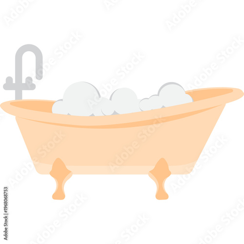 Clawfoot Bathtub with Bubbles Icon