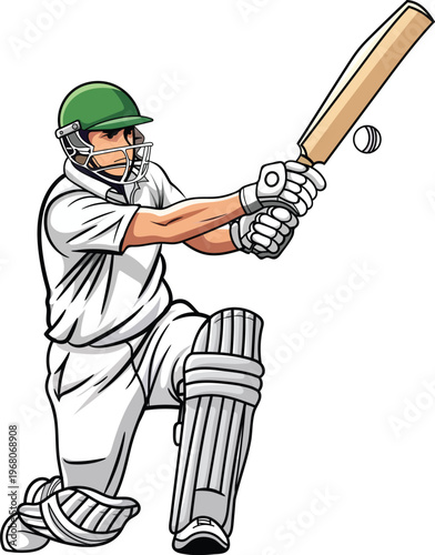 Cricketer Vector Art