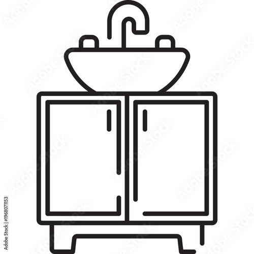 Bathroom Vanity Sink Line Icon