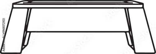 Step Platform for Aerobics Hand-drawn Sketch Drawing Vector Illustration, Line Linear Symbol Black and White Engraving, Isolated