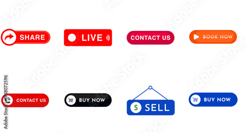 Colorful vector set of stickers web elements and sale labels for design use