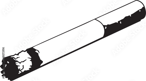 Cigarette Bud Hand-drawn Sketch Drawing Vector Illustration, Line Linear Symbol Black and White Engraving, Isolated
