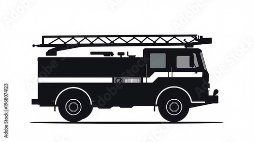 fire truck silhouette engine vector firefighter emergency vehicle rescue department ladder response simple icon clipart flat minimal brigade black outline symbol urban modern classic detailed logo 