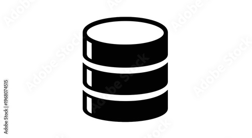 Simple black and white illustration of a cylindrical object with three stacked circular layers