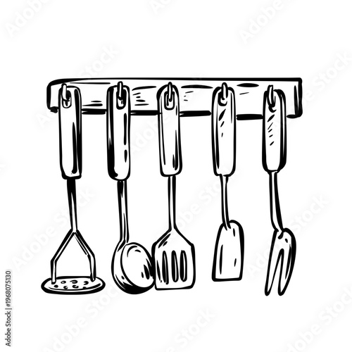 set of kitchen utensils
