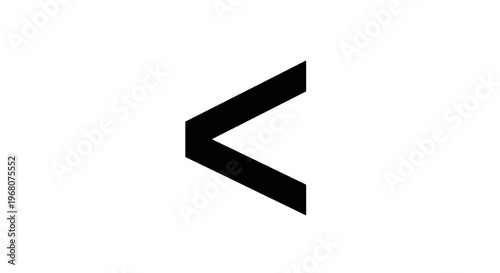 A thick, bold black "less than" symbol on a white background