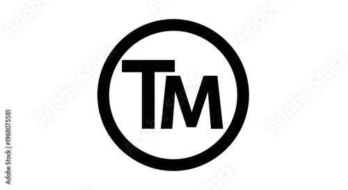 Tableau sur toile A black TM symbol in a circle on white background