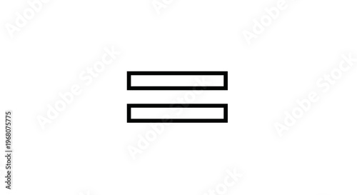 Two identical parallel horizontal lines within a white background, like a mathematical symbol