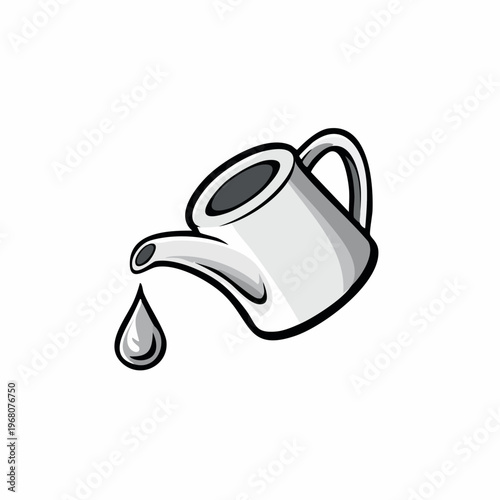 Watering can with single drop falling.