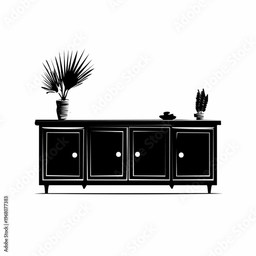Black Sideboard Furniture Home Decor.