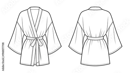 Elegant cropped cardigan with intricate embroidered patterns on the back Vector