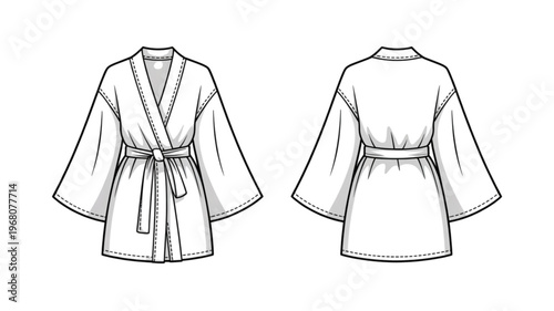 Two stylish long-sleeve button-up shirts with different front designs displayed side by side Vector