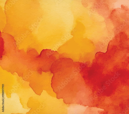 An abstract background featuring flowing watercolor washes in shades of yellow, orange, and red, creating a warm and dynamic texture.