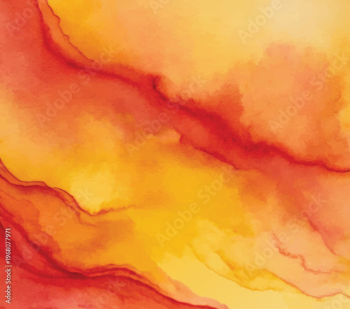 An abstract background featuring flowing watercolor washes in shades of yellow, orange, and red, creating a warm and dynamic texture.