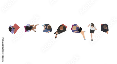 Top View Woman CAD Silhouette – Executive & Office Vector Pack