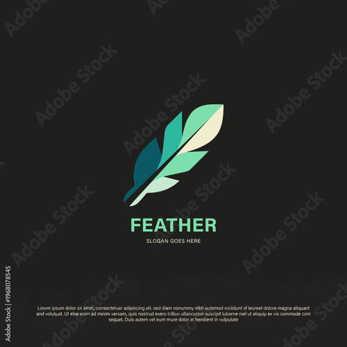 A clean and modern logo featuring a stylized feather, symbolizing lightness and creativity, perfect for branding and company identity in various industries.