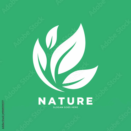 This minimalist logo features a stylized leaf design, symbolizing nature and environmental awareness, perfect for eco-friendly brands or campaigns.