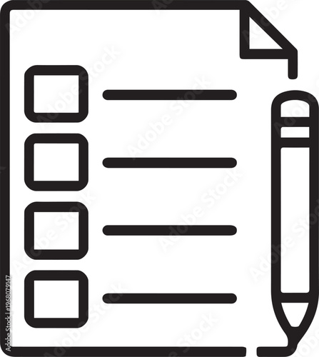 A simple yet impactful image captures a checklist and pencil. It is an illustration for making notes for project, list of things, and writing plan.