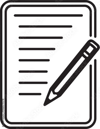 A digital illustration of a writing tool, pencil poised on a sheet of paper, a clean aesthetic that signifies message creation and documentation.
