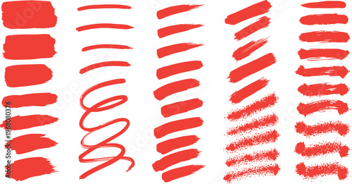 Collection of various red lipstick swatches on white background for makeup and cosmetics