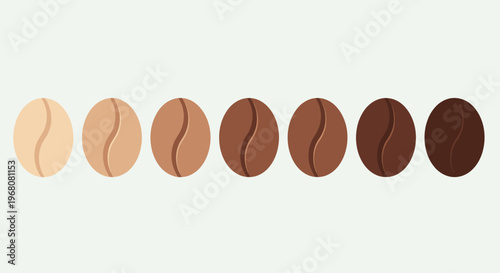 et of coffee bean icons in flat vector style.