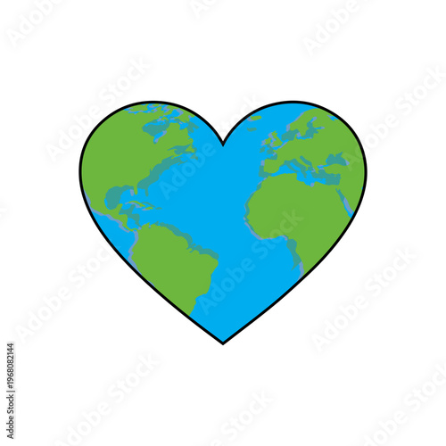 Planet Map Designs On Heart Shape