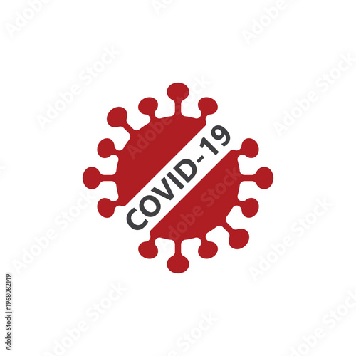 Coronavirus covid-19 prohibition sign flat vector