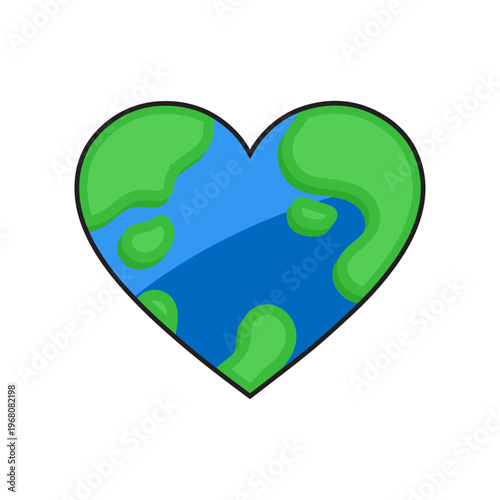 Planet Map Designs On Heart Shape