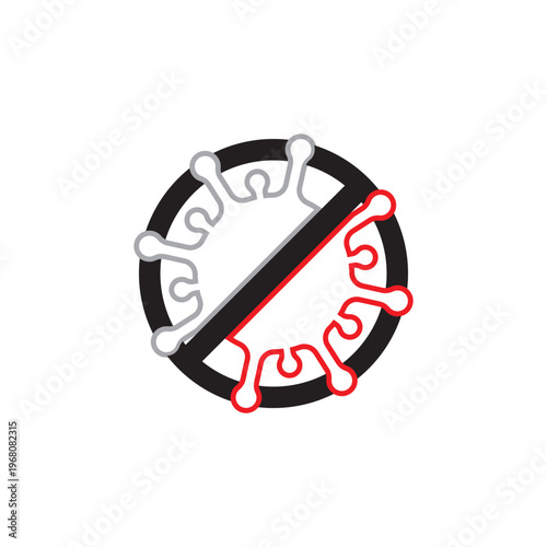 Coronavirus covid-19 prohibition sign flat vector