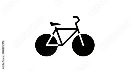 Minimalist black bicycle icon silhouette on a white background. Simple vector illustration for cycling, eco-friendly transport, and sports graphics.