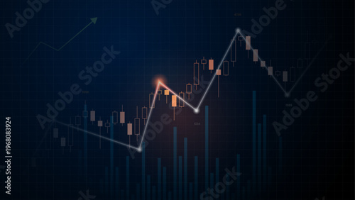 Stock market background with chart for investment and trading presentation