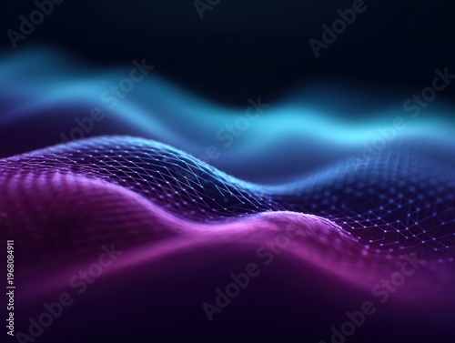 Vibrant Abstract Waves with Luminous Gradients Representing Technology, Motion, and Energy in a Futuristic Environment