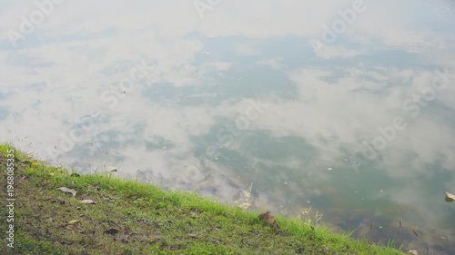travel and people activity concept with sunrise with cloudy and sky with mountain and lake on morning