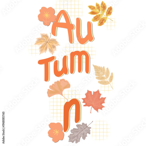 Cute Autumn Vibes Typography with Cozy Fall Leaves