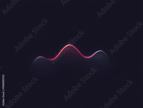 Abstract Waves in Dark Background with Soft Glow Effect Representing Sound or Light Dynamics in Minimalist Design Style