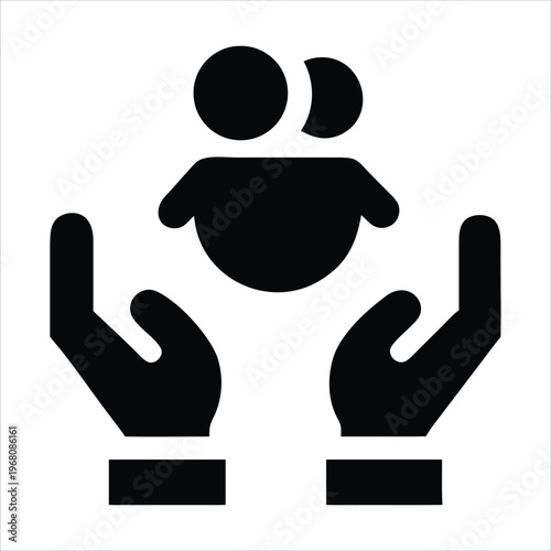 A person being supported by two hands