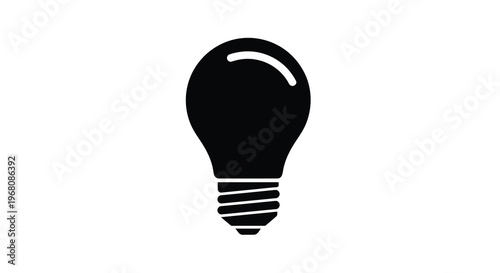 Fotografie A simple black and white illustration depicting a traditional incandescent light