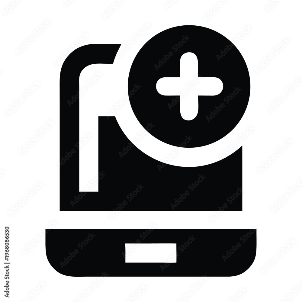Obraz premium A black and white icon of a medical record