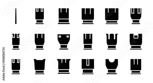Black crowns, royal crests, vector icons, 20 heraldic symbols