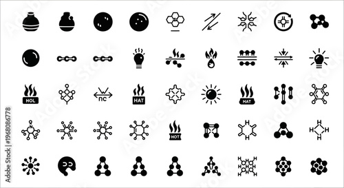 40 Black and White Snowflake Icons, Winter Weather Symbols, Vector Graphics, Frosty Patterns